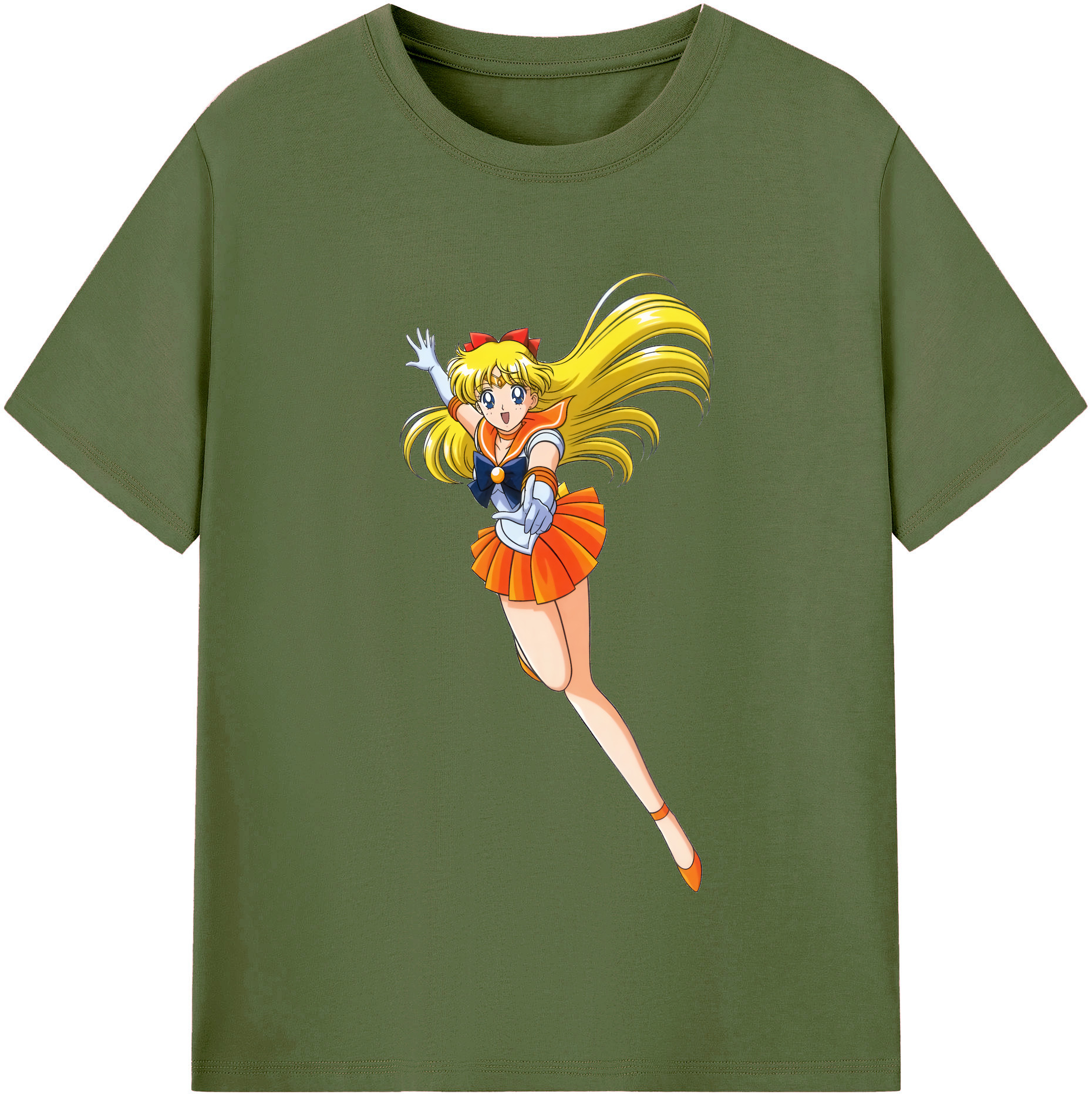 （画像用） 美少女戦士セーラームーン 愛野 美奈子 あいの みなこ Sailor Moon Aino Minako 綿100％半袖Tシャツ（フロントプリント）